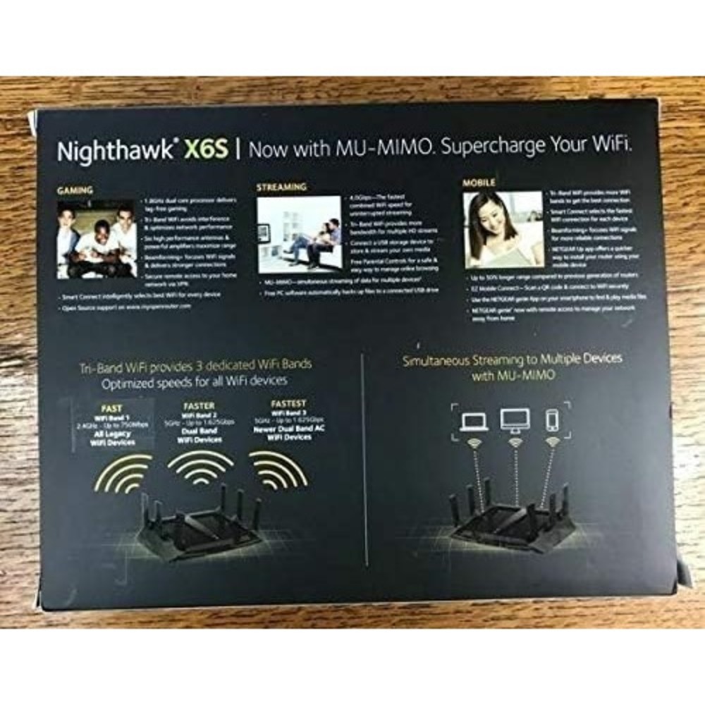 NETGEAR Nighthawk X6S Smart Wi-Fi Router (R8000P) - AC4000 Tri-Band Wireless - Picture 4 of 4